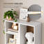 Bibliothèque étroite de 158 cm de haut avec armoire de rangement, bibliothèque d'angle mince à 7 niveaux avec tablettes ajustables-1958669687-2080059212