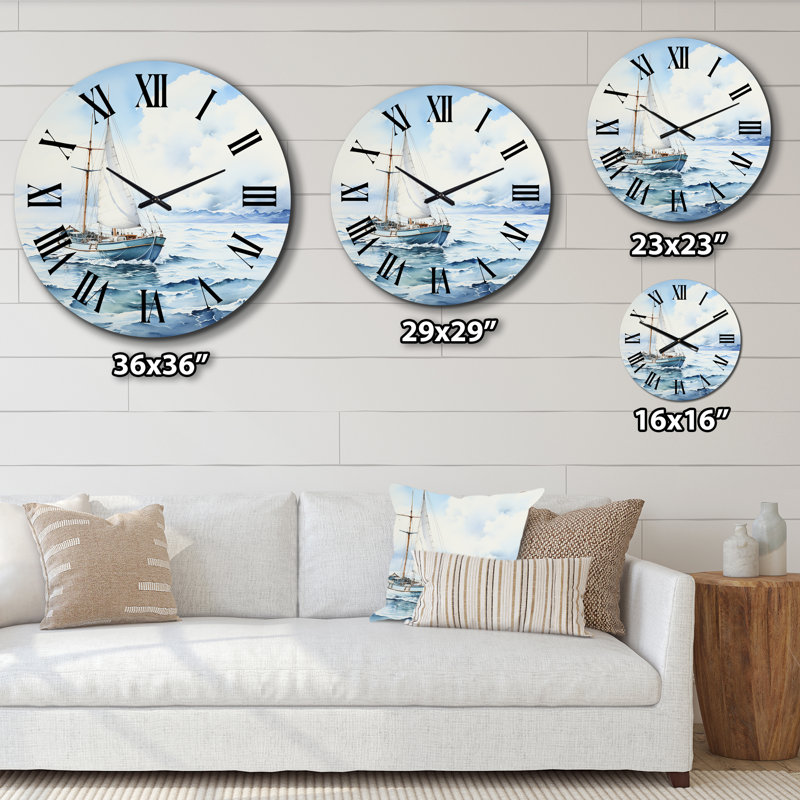 Horloge murale marine et plage Capturethe Vastness I, Grand