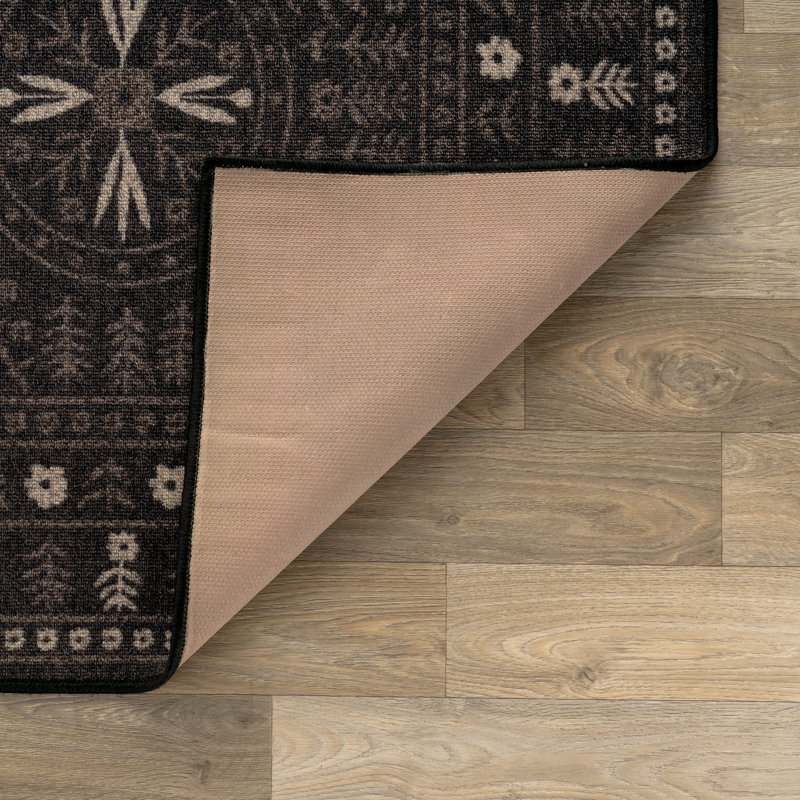 Tapis d'intérieur tissé à la machine Bolvan, Darkgray, 3' 3" x 5'