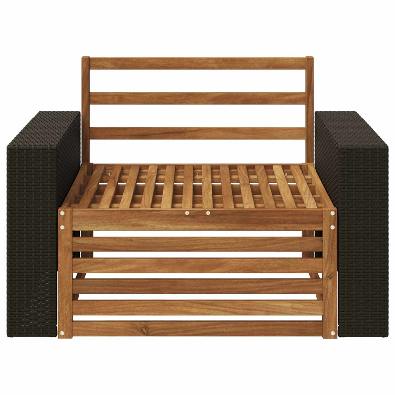 107cm Wide Patio Sectional, Natural/Black