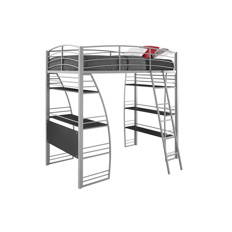 Agastya Kids Twin Loft Bed, Silver