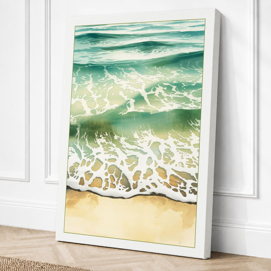 Waves at Tide Coastal - Wrapped Canvas