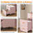 3-in-1 Compact Makeup Vanity Desk with LED Mirror – 3 Adjustable Color Modes – Rolling Storage Chair – Space-Saving Table Set for Girls' Bedroom, Apartment, Dorm – Color: Pink-982654866