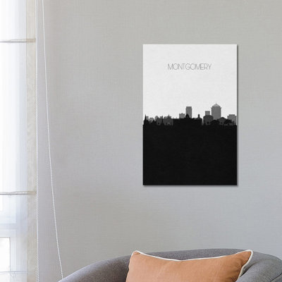 Montgomery, Alabama City Skyline 1 Piece Wrapped Canvas Wall Art