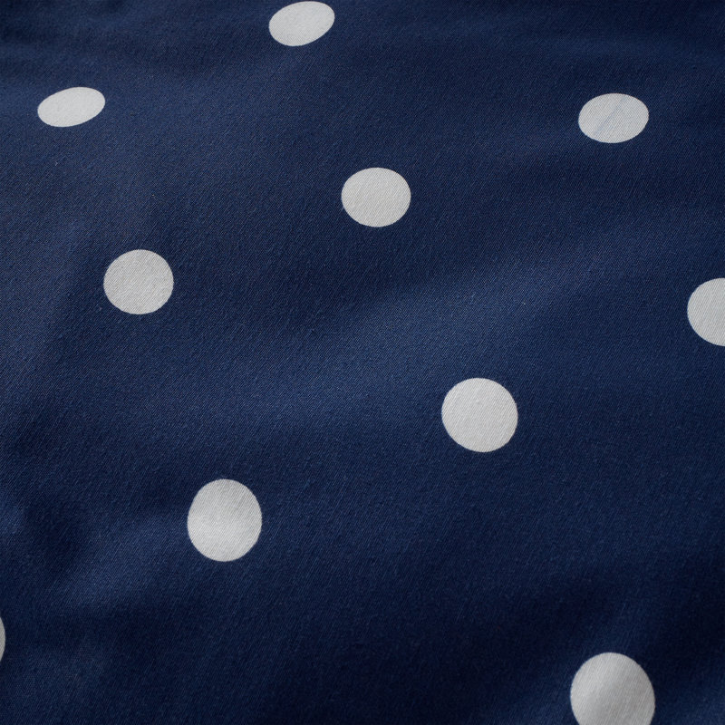 Brushed Polkadot Spot Soft and Cosy Reversible Duvet Cover Set with Pillowcases, Double - 2 Standard Pillowcases, Navy