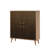 Modern Multi-Purpose Cabinet, Sonoma Oak, 37.4 x 43.7 x 14.2 inches | 100% Melamine Coated Particle Board, 0.71 inches Thick | Hornbeam Legs, Metal & Rope Handles, UV Coated, Wall-Fixable, Ample Storage