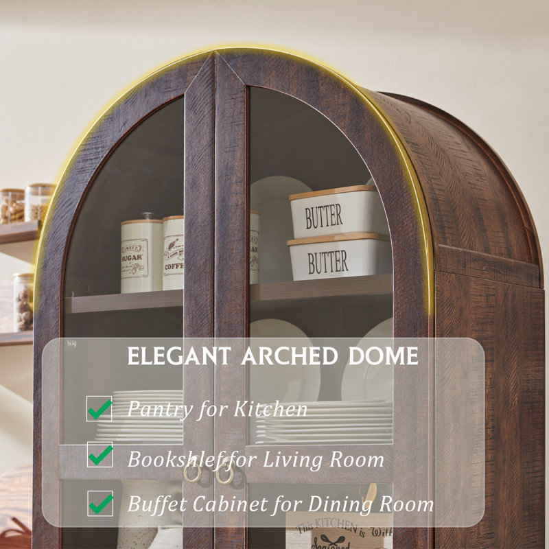 Winston Porter Cardentey Arched Storage Cabinet Reviews Wayfair