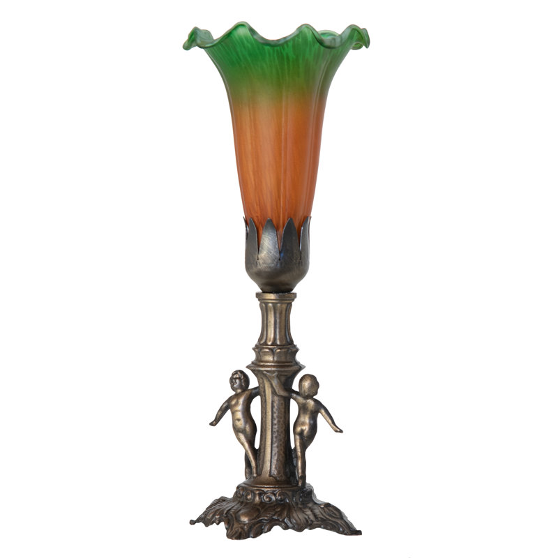 Mini-lampe 11 po Tiffany Lily Lily, Ambre / vert