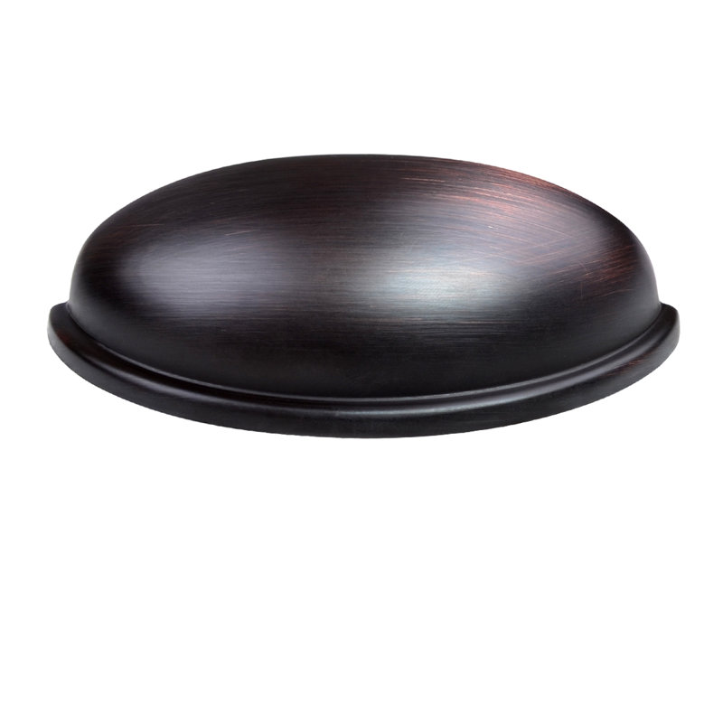 Oil Rubbed Bronze Modern Cup Drawer Pulls with Mounting Hardware, 10-Pack