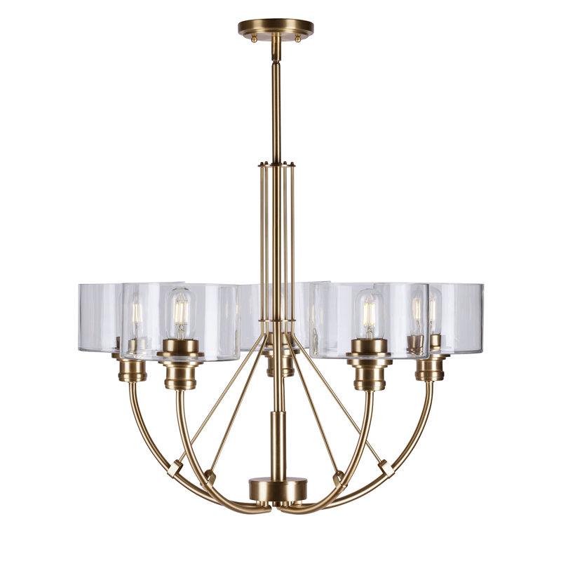 Dowding 5 - Light Dimmable Tiered Chandelier, Soft Gold