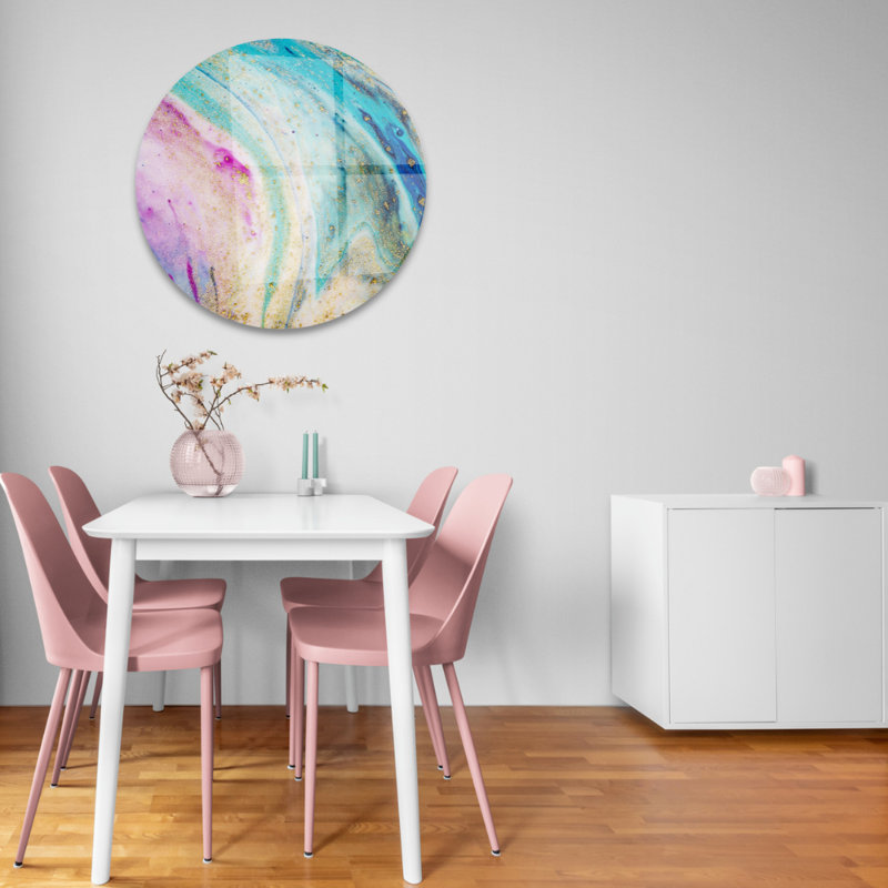 Impression murale en acrylique Marble Beach Circle, H 10 po x l 10 po x P 0,13 po