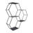 Decorative Hexagon Wall Storage Sculpture for Home Decor - Modern Hanging Metal Wall Art for Office or Living Room Decoration - 26", Black