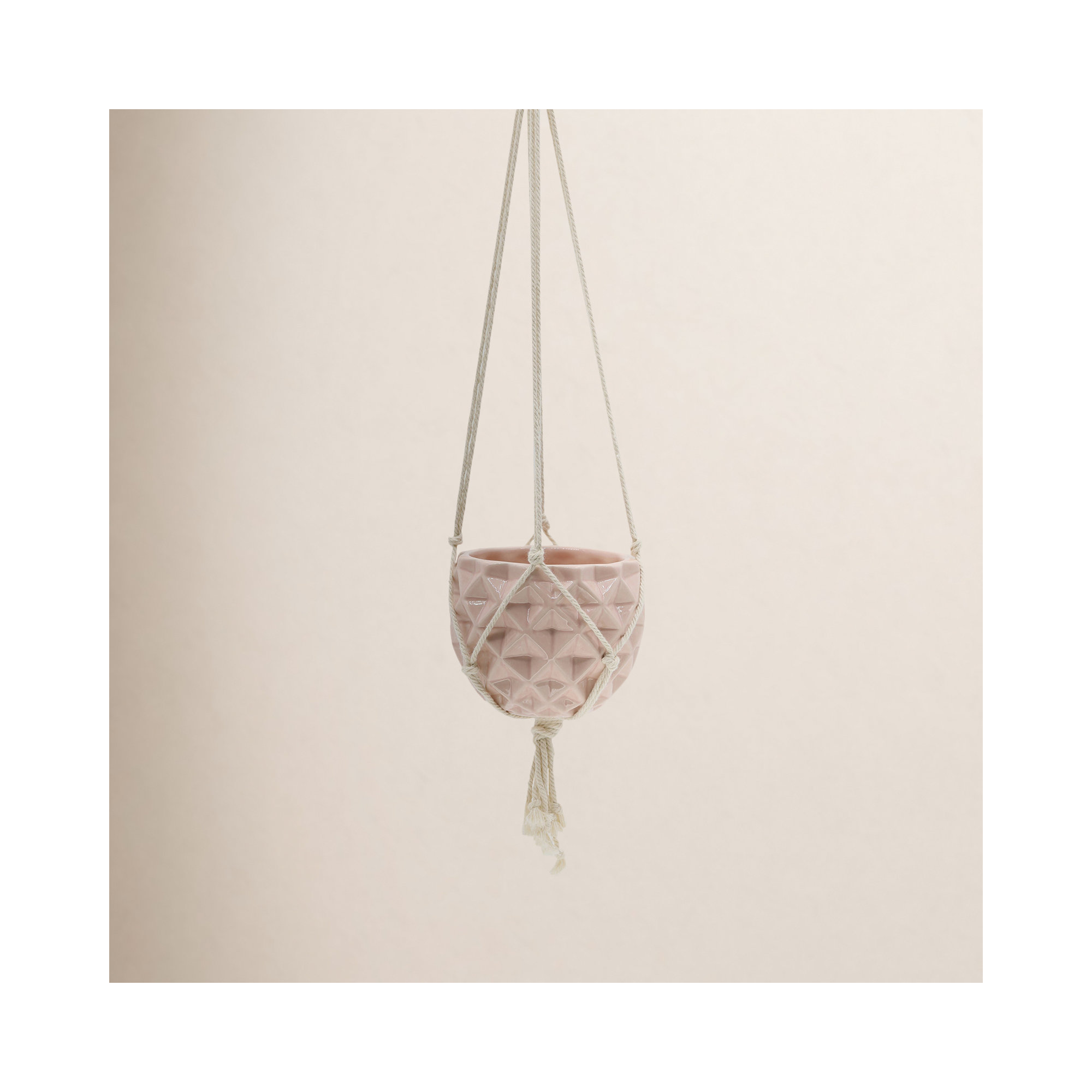 Odyssey Handmade Ceramic Hanging Planter, Pink