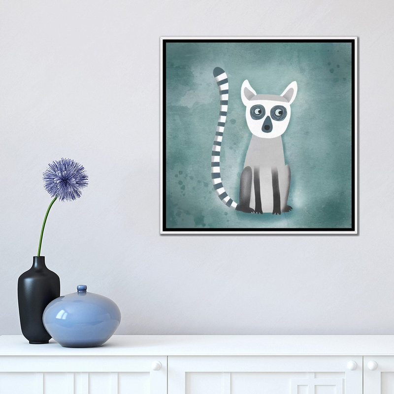 « Lemur » par Nic squirrell-impression, Toile blanche encadrée, H 18 po x l 18 po x 1,5 po, Pas de tapis
