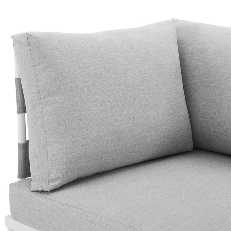 Chaise d'angle pour l'extérieur en aluminium Harmony Sunbrella, Gris