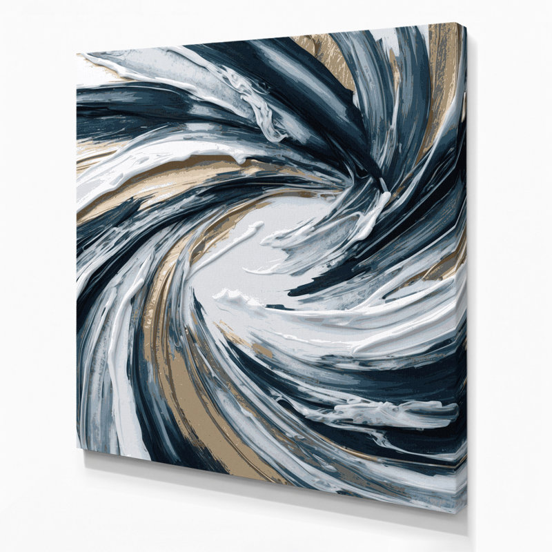 «Lyrical Abstraction 47», art mural sur toile grise, H 16 po x l 16 po