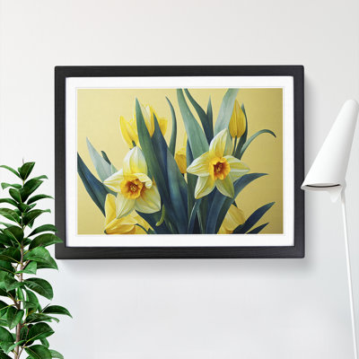 Contoured Daffodil Flowers - Framed Print