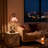 Tiffany-Style Pink Floral Table Lamp ,Staind Glass Desk Lamp
