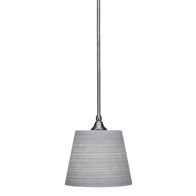 Mini-luminaire suspendu à tige, Nickel brossé, Gris