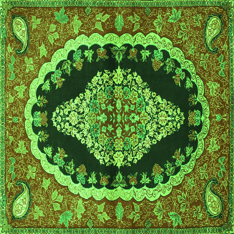Washable Oriental Indoor Rug, Square 8'