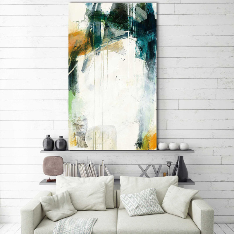Turbulence I - Peinture, H 30 po x l 18 po x P 1 po, Toile tendue