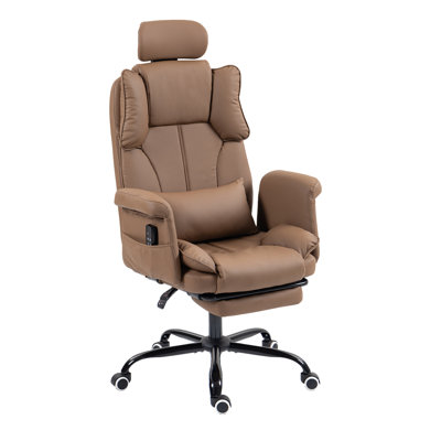 Massage Office Chair For Back Pain Relief 155° Reclining Office Chair With Footrest by UNISOAR