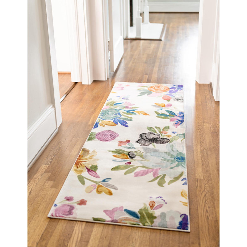 Floral Indoor Rug, Runner 2'7" x 12'