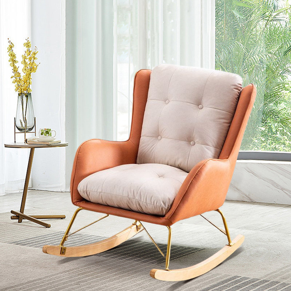 Leather modern rocking discount chair