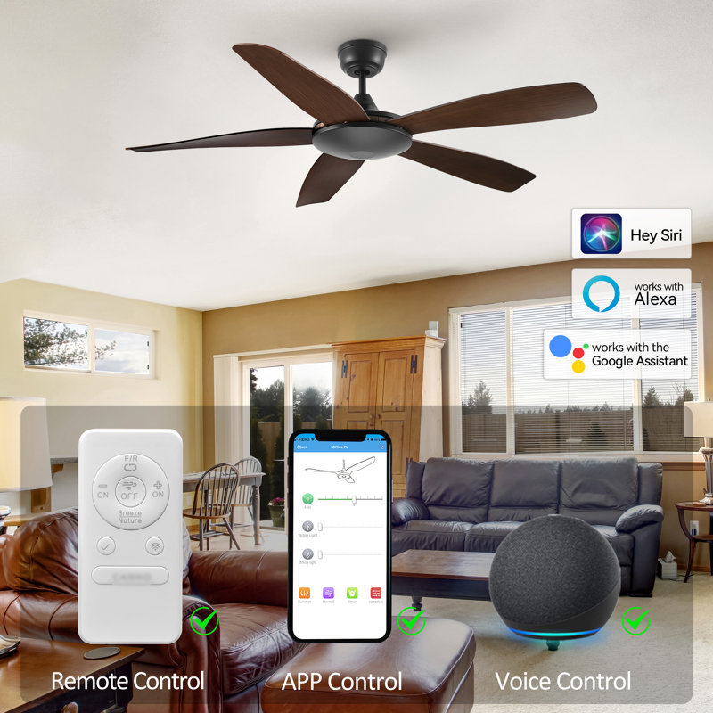 52-inch Smart Ceiling Fan with Remote,Works with Google Assistant and  Alexa,Siri Shortcut