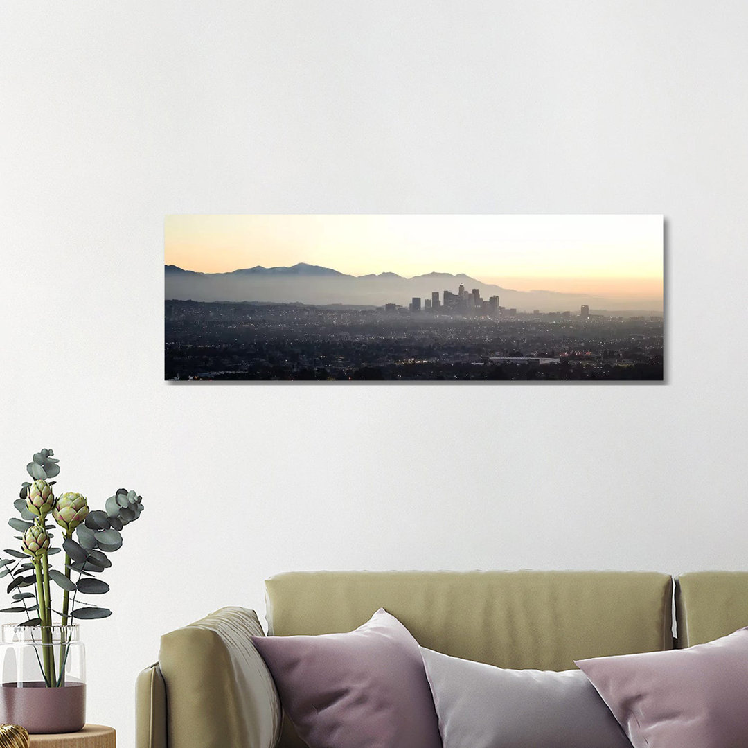 Aerial View Of A Cityscape, Los Angeles, California, USA by Panoramic Images - Wrapped Canvas Panoramic Print