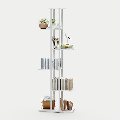 6-Tier Tall Bookcase For Small Spaces, Multi-Functional Storage Shelf For Living Room, Home Office, Study, Sturdy And Space-Saving Design by Latitude Run