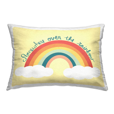 Somewhere Over Rainbow Outdoor Printed Pillow by Ashley Singleton