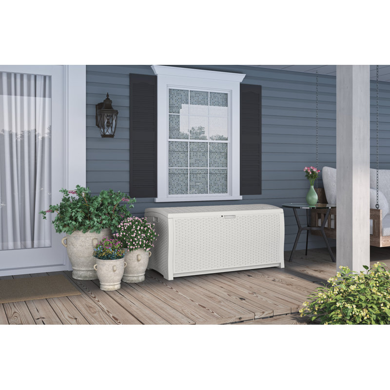 Suncast 50'' W 99 Gallons Water Resistant Resin Lockable Deck Box in White
