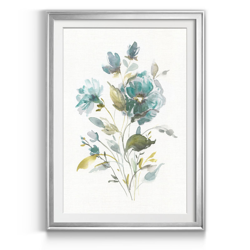Lin botanique I - Cadre photo, reproduction d'art sur papier, H 18,5 po x l 24,5 po x P 1,5 po, Argent
