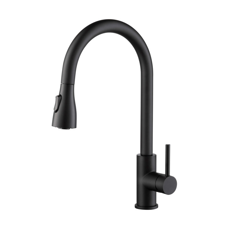 KIBI Pull Down Kitchen Faucet, Matte Black