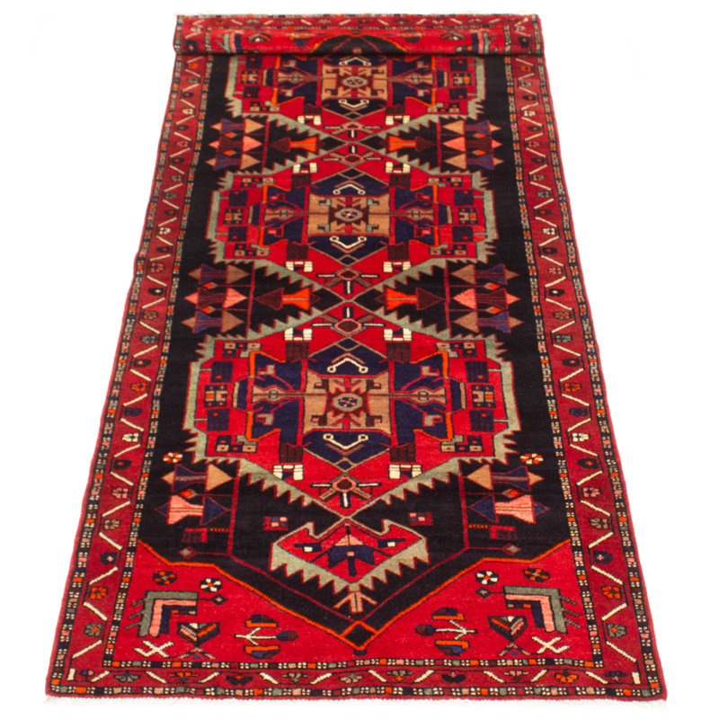 Tapis noir Konya Anatolian 3 pi 9 po x 9 pi 10 po