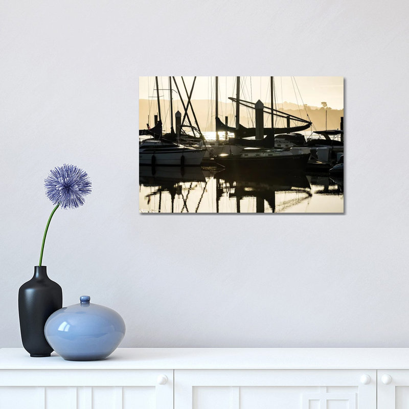 Sleeping Sailboats by Heather Roberson - Wrapped Canvas Print, 30.48 cm H x 45.72 cm W