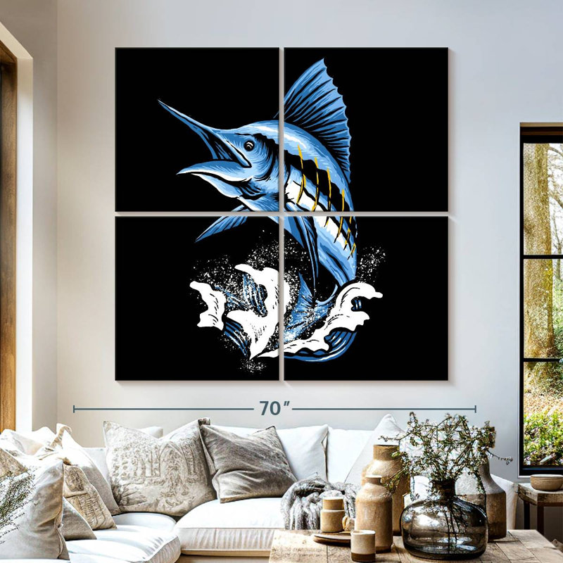 Brampt Jumping Marlin Fish, 57" H x 57" W