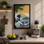 Wave and Mount Fuji Japandi 1 Piece Wrapped Canvas Wall Art-242498465-242498467