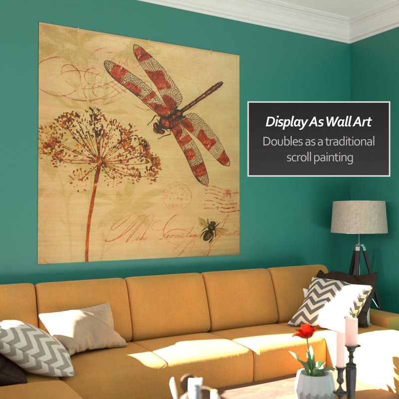 Bamboo Window Shade Blind - Dragonfly 36" W, 72"W x 72"L