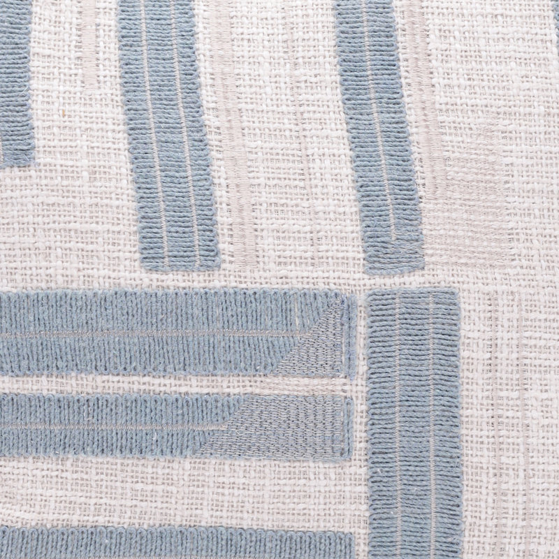 Housse et insert de coussin carré 100% coton Vappu, Bleu océan / ivoire