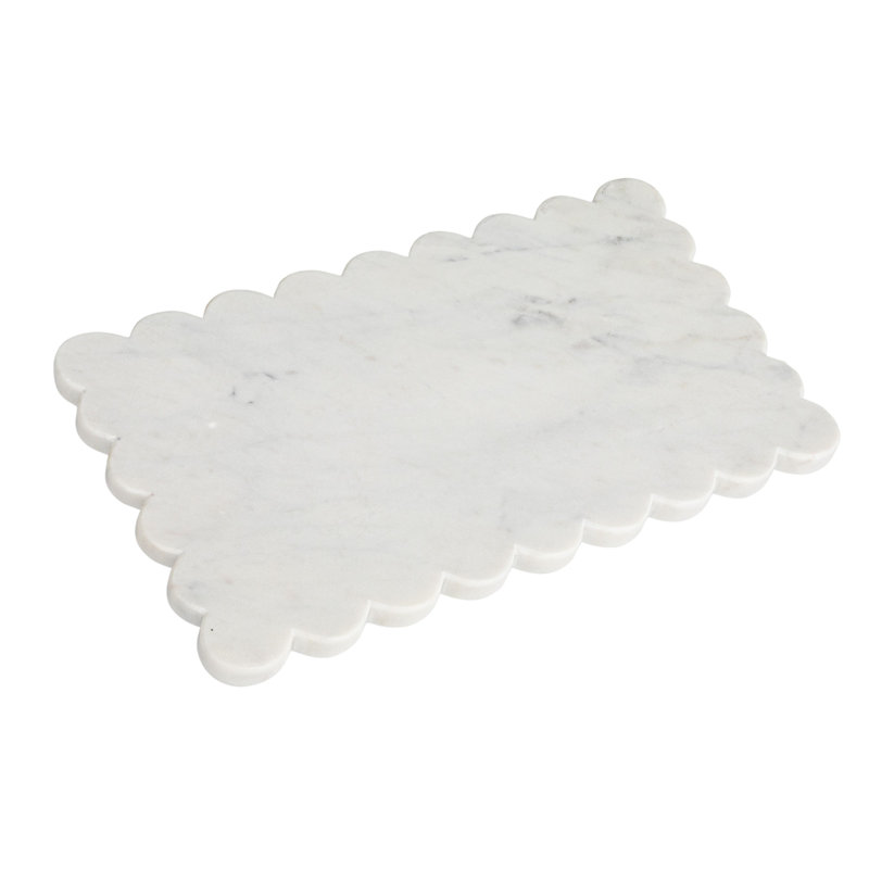 Marble Cheese Board With Scalloped Edge