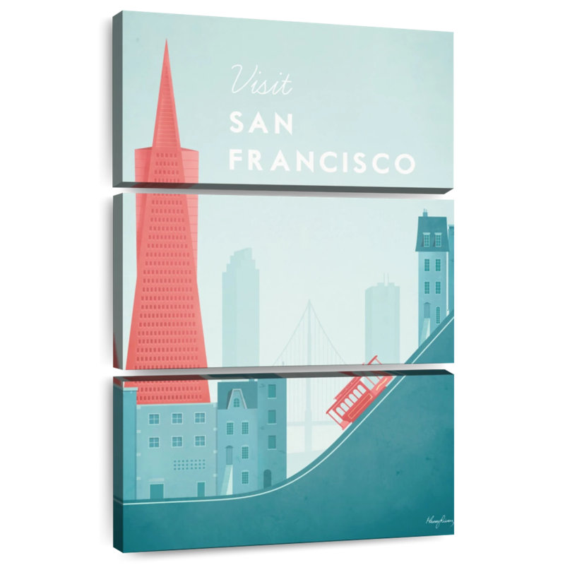 Affiche de voyage rétro Nicci San Francisco, H 45 po x l 28 po