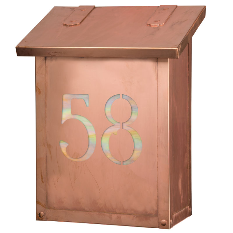 Boîte aux lettres murale classique, Vieux sou, Or irisé, Oui