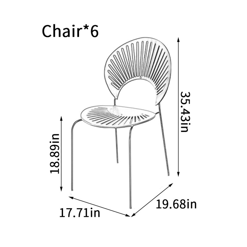 Modern Simple Durable Carbon Steel Dining Chairs