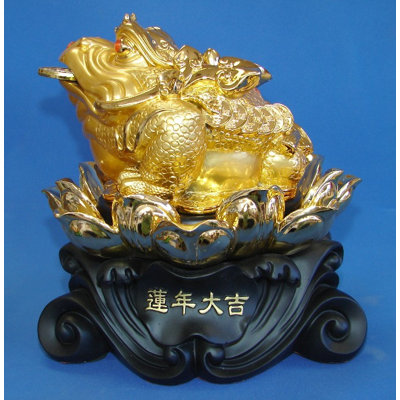 Figurine grenouille argent assise sur lotus