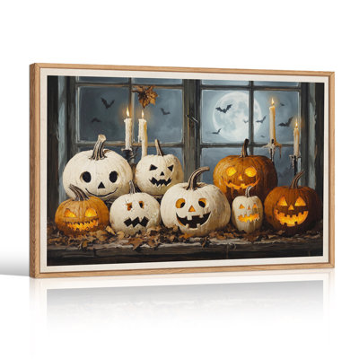 «White and Orange», citrouilles sculptées par Candlelit