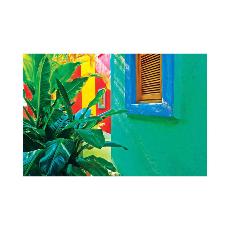 Mexique, Costalegre. Murs d'hôtel colorés. par Jaynes Gallery - Photographie sur toile tendue, H 18 po x l 26 po x P 1,5 po