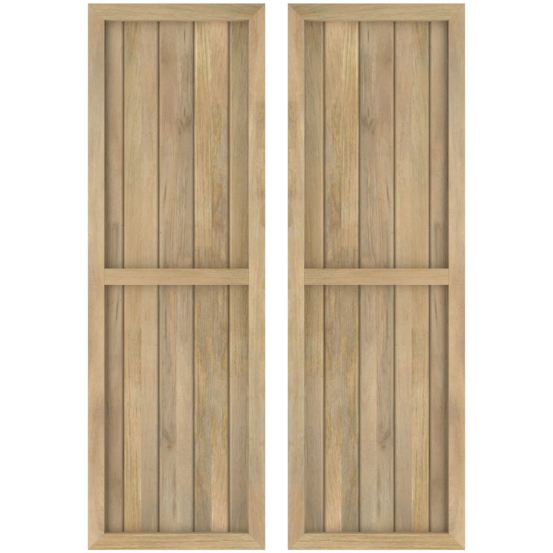 Deux volets à panneaux égaux Americano (par paire), Sans finition, 72", 17 1/2"