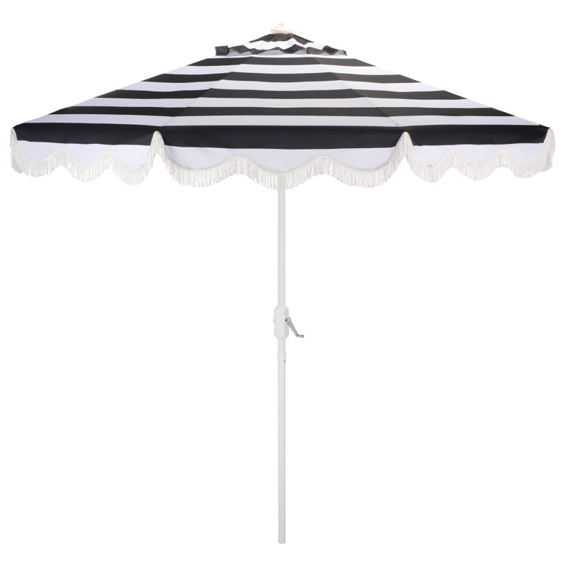 Parasol à manivelle 9 pi Lucerna, Rayures noires